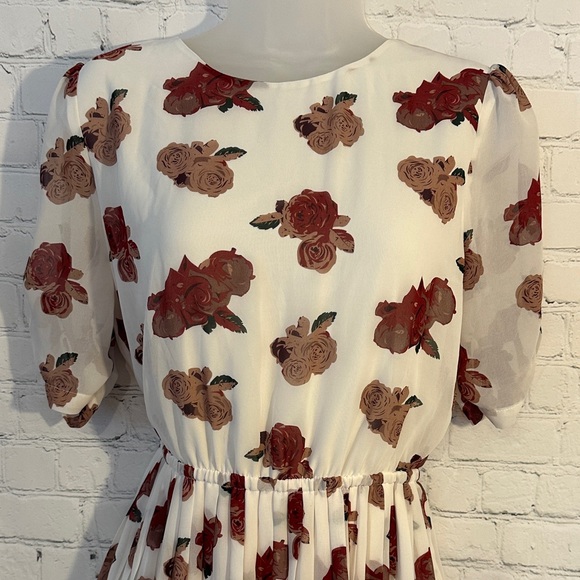 Anthropologie Pins and Needles Floral Print Pleated Dress - Picture 3 of 10